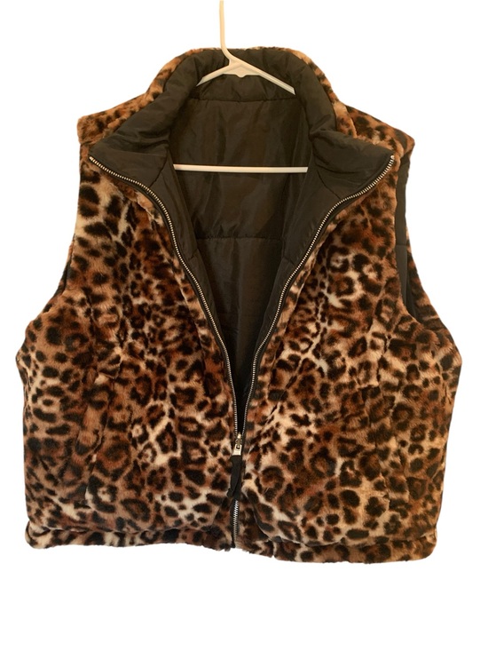 Planet Heart Jackets & Blazers - Reversible Vest Animal Print & Black Size XL